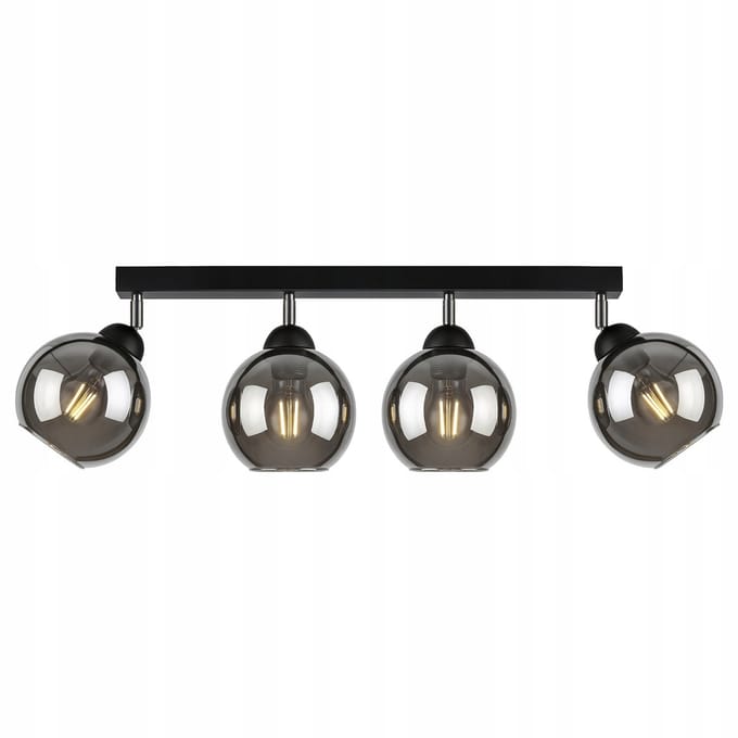 Moderne Zwarte Hanglamp met Glazen Bollen - Stijlvol Loft & Glamour