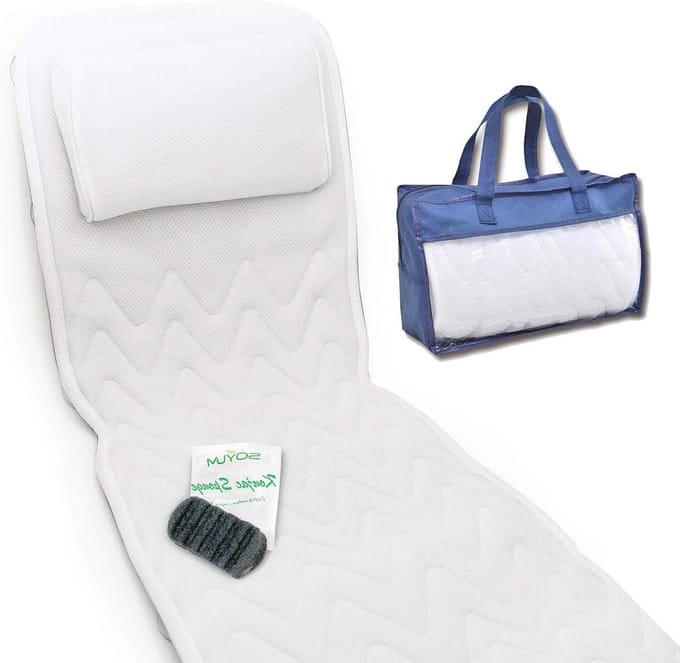 Full Body Badkussen - Luxe Badmat - Ontspannen in Bad - Extra Dikke Hoofdsteun - 40 x 15 cm - Wit