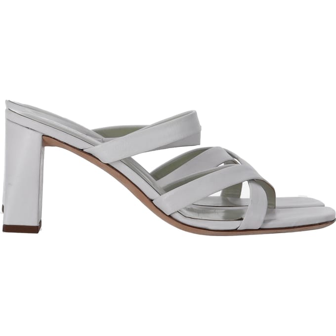 By Far Cross-Strap Slip-On Hakken in Witte Leer