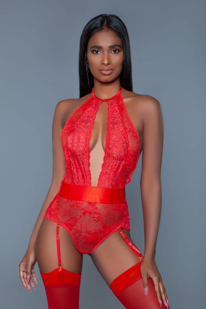 Be Wicked - Ophelia - Kanten Body - Rood - Maat M