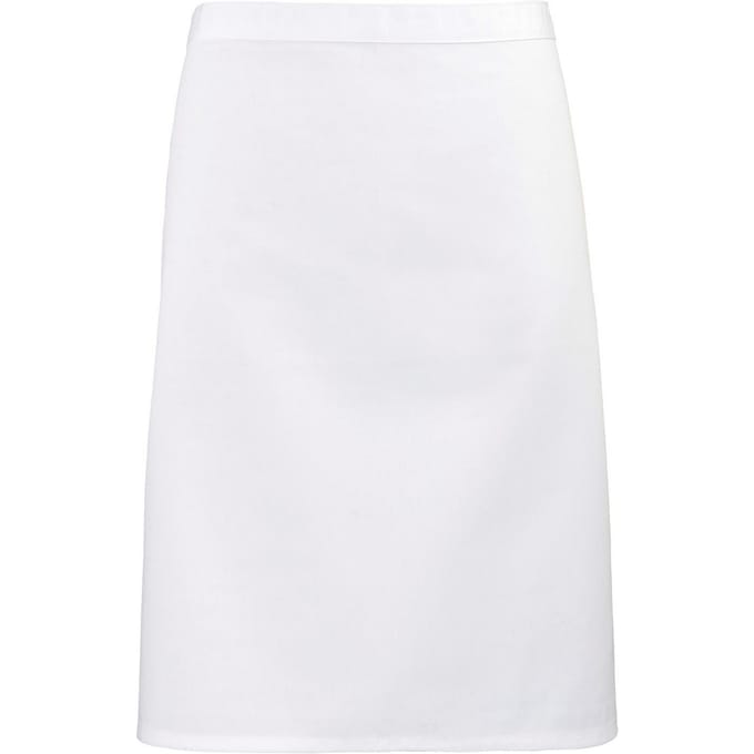 Premier Unisex Volwassenencollectie Halflang Taille Schort (Wit)