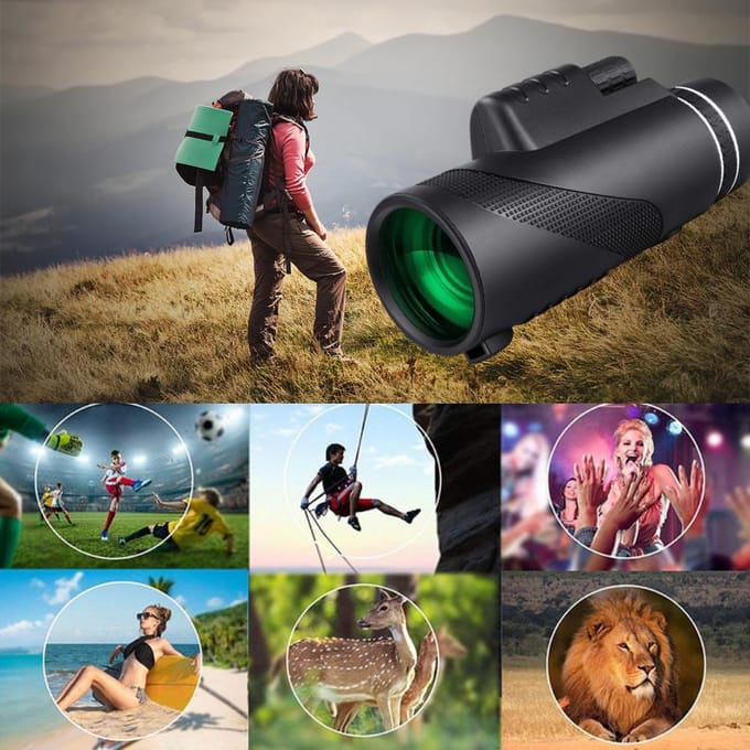 80X100 Monoculaire Telescoop met Nachtzicht bij weinig licht Krachtige Monoculaire Telescoop voor Vogels Wilde Dieren