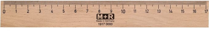 M+R liniaal - 17 cm - hout/staal - bruin - MR-19170000