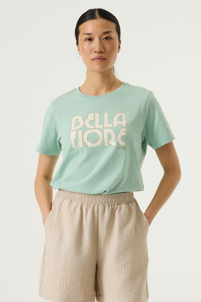 GARCIA Dames Tekst Print T-shirt Groen Korte mouw