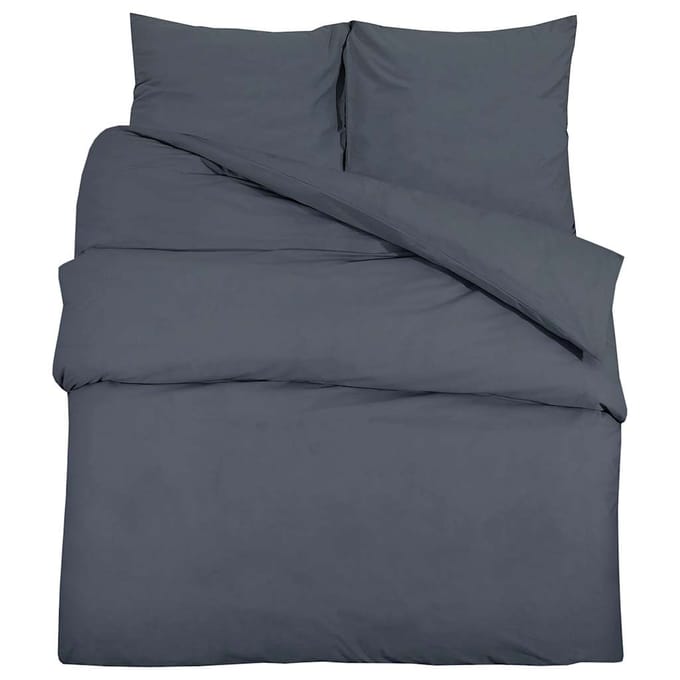 vidaXL - Dekbedovertrekset - lichtgewicht - 200x200 - cm - microvezel - antraciet