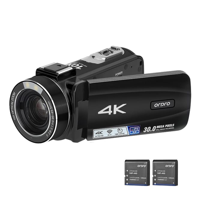 ORDRO HDR-Z88 4K Digitale Videocamera 30MP Camcorder DV Recorder 3.0 Inch IPS Touch Panel 10x zwart