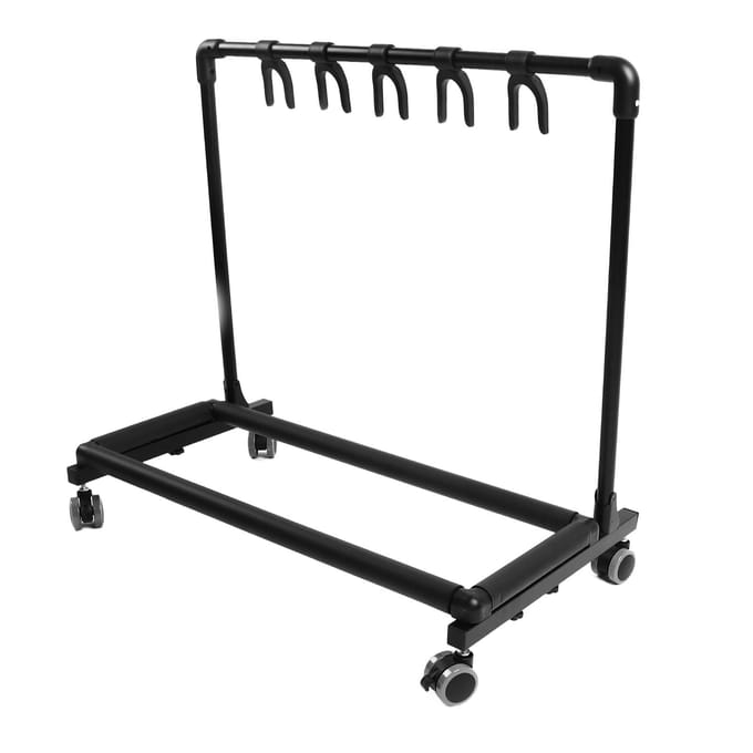 Multi Gitaarstandaard Metaal en EVA Meerdere Gitaren Displayhouder met Wielen voor Winkels FL 11W black
