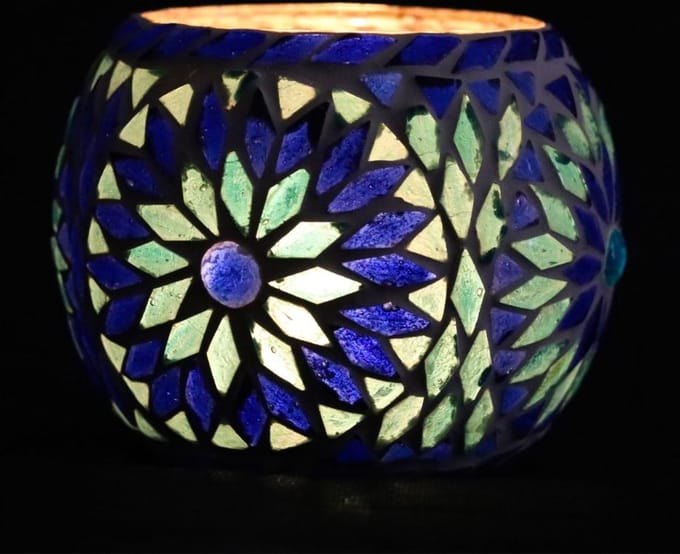 AL - Waxinelichthouder - Mozaiek - 14 cm
