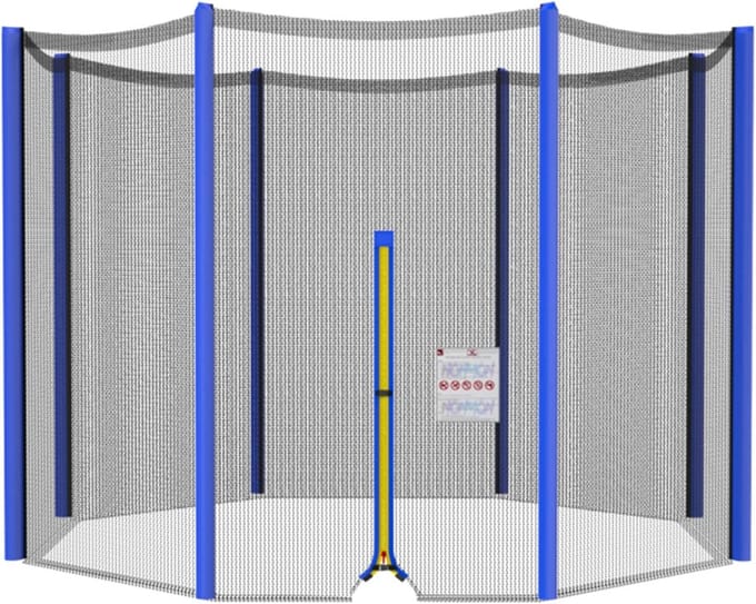 Trampoline Net - Veiligheidsomheining - Buiten Spelen - Geschikt 8 Palen - 304 cm Rond - Blauw