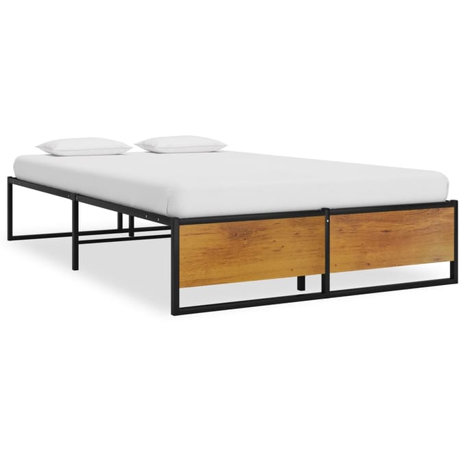 vidaXL - Bedframe - metaal - zwart - 120x200 - cm