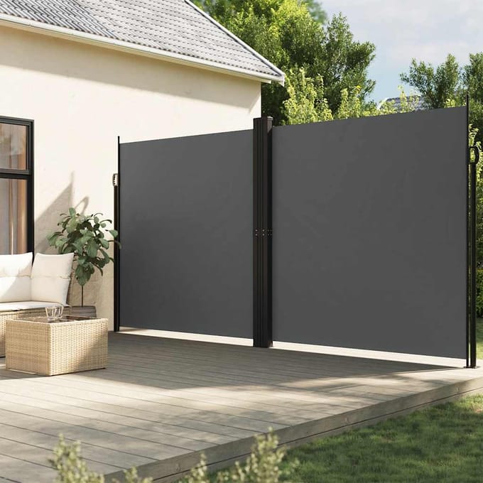 vidaXL - Tuinscherm - uittrekbaar - 220x1200 - cm - antracietkleurig