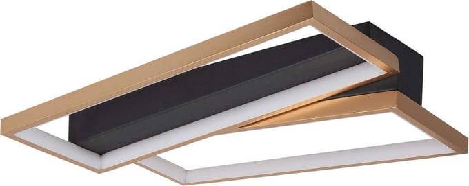 Highlight plafondlamp Helios vierkant - zwart/goud