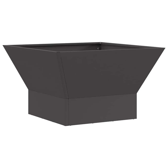 vidaXL - Vuurkom - Zwart - 60 - x - 60 - x - 35 - cm - weervast - staal