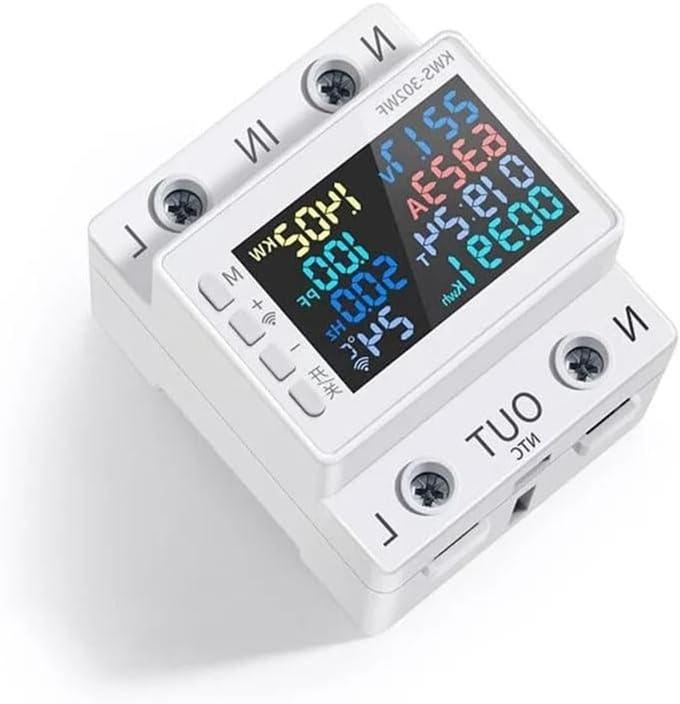 Digitale Energiemeter - Stroommeter Verbruiksmeter - Energieverbruik Monitoren - Overstroombeveiliging - 8 x 7 x 5 cm - Wit