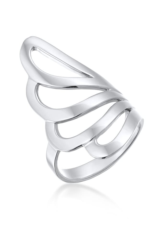 Nenalina - Ring - Dames Statement Basis Golf Geo in 925 sterling zilver - Dames