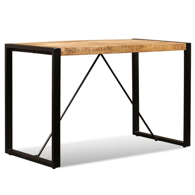 vidaXL - Eettafel - 120 - cm - massief - ruw - mangohout