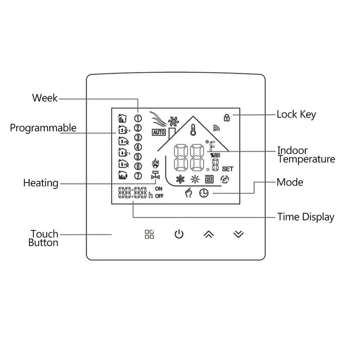 WIFI Smart Thermostaat Programmeerbare Elektrische Vloerverwarming Radiator Thermostaat APP & Touch Control type 1 gray