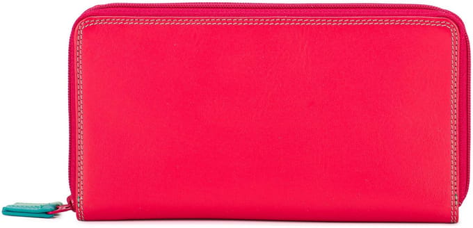 Mywalit Medium Tri-fold Portemonnee I Leer 14 cm - Dames - Horizontaal - lipstick