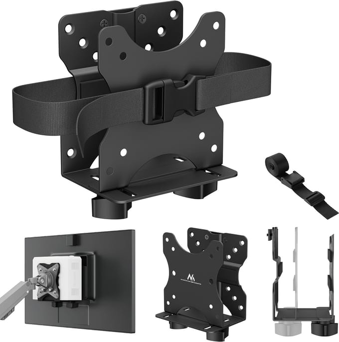 Maclean mini-computersteun - PC houder - 17-70 mm bereik, VESA-compatibel, maximale belasting 5 kg, zwart, MC-115 B