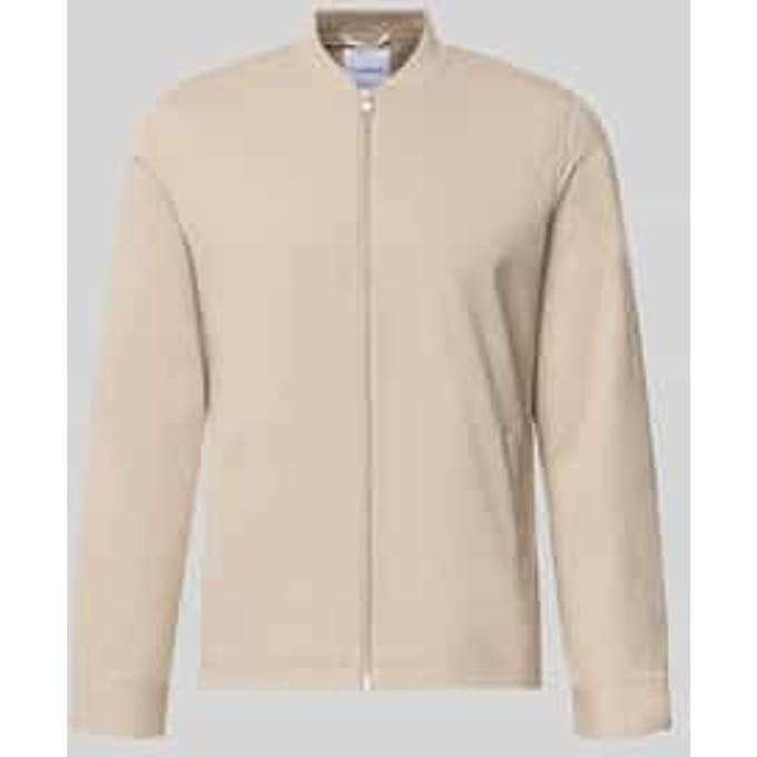 Slim fit sweatjack met opstaande kraag