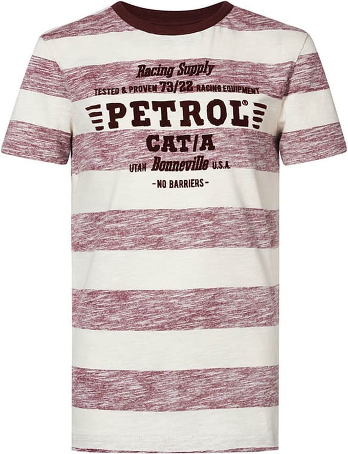Petrol Industries - Jongens Gestreept T-shirt - Wit - Maat 128