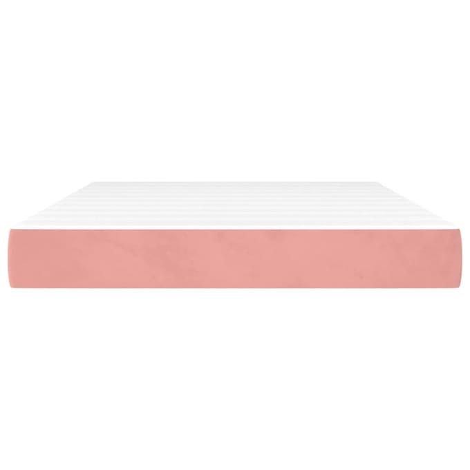 vidaXL - Pocketveringmatras - medium - 140x190x20 - cm - fluweel - roze