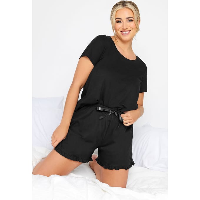 Yours Zwart Katoenen Pyjamabroekje Met Ruchessize 58-60