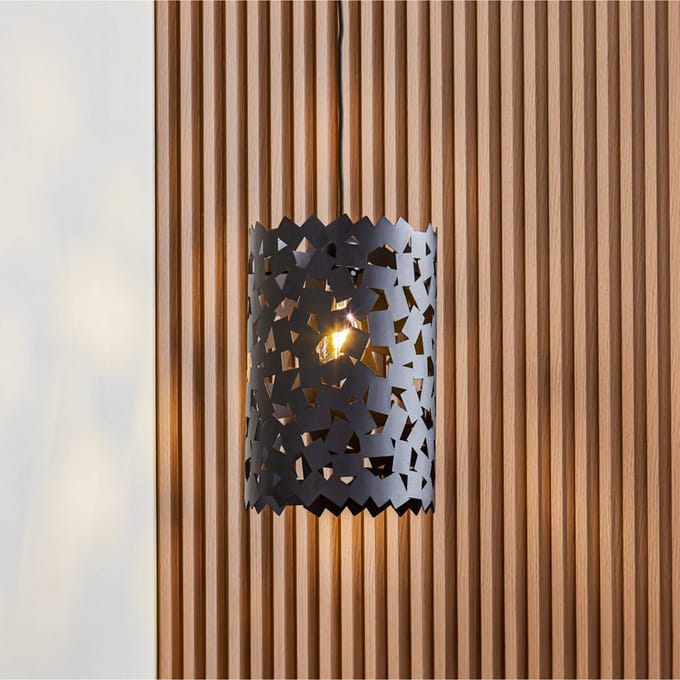 Lucande - hanglamp - 1licht - IJzer - H: 37.5 cm - E27 - zwart