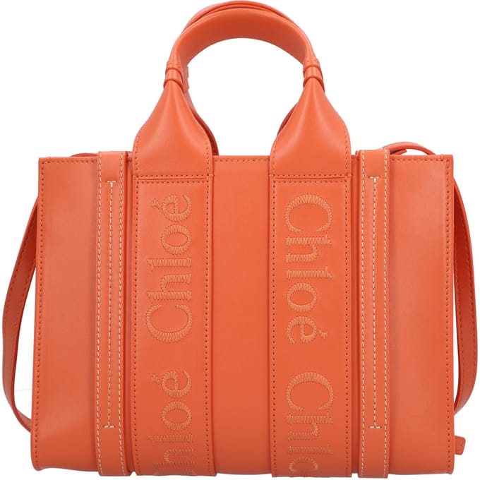 Chloé Kleine Woody Tote Bag Oranje