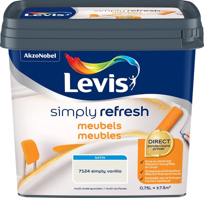Levis - Simply Refresh Meubels Satin - Simply Vanilla - 0,75 L