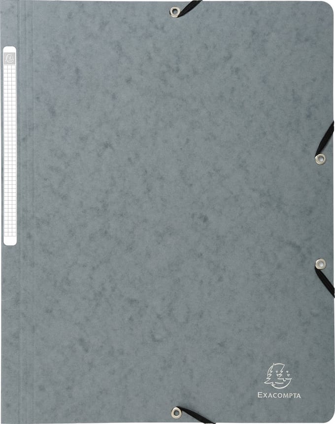 Exacompta 25x Elastomap zonder klep in glanskarton 400gm2 - A4 - Grijs - 5571E