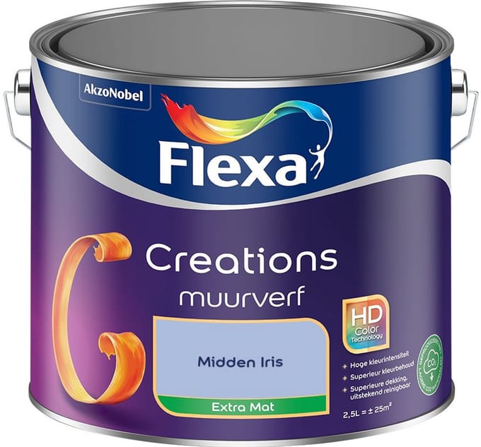 Flexa - Creations Muurverf Extra Mat - Midden Iris - Mengverf - 2,5 L