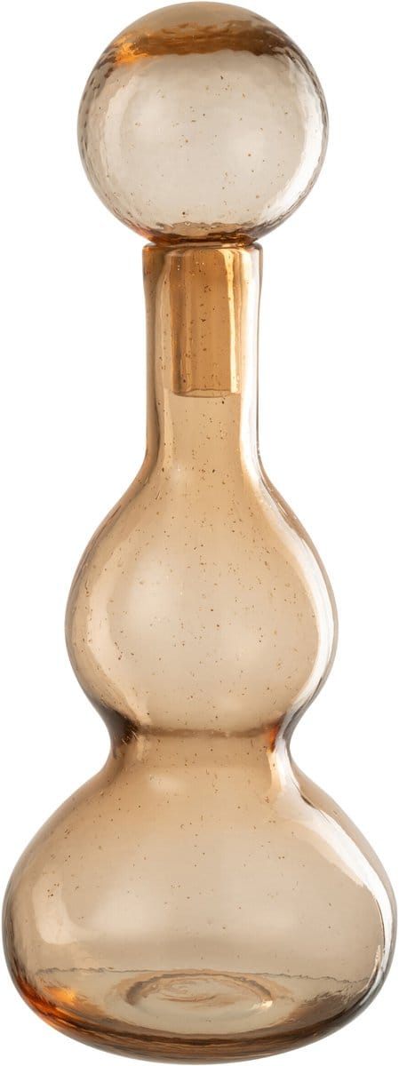 J-Line decoratie fles + stop Carol - caramel - small