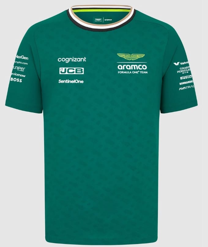 Aston Martin Racing - Formula 1 - Team T-Shirt - Lance Stroll - Groen - Heren - Maat XS