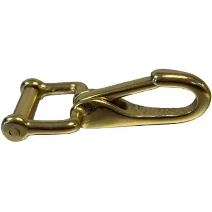 Horsesleutel van staal met messing coating HFI Spring Snap