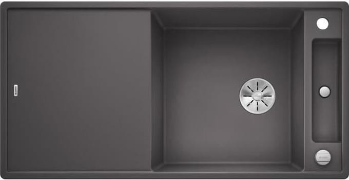 Silgranit spoelbak, 1000x510 mm, met accessoires, InFino, grijze rots