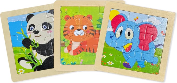Kinderpuzzel Dier - Puzzel 9 stukjes - houten puzzel - Dieren - Houten kinderpuzzel
