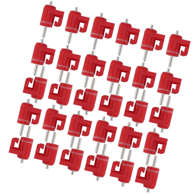 30 Stuks Kippennipel Waterer Pluimvee Waternippel Drinker Buitenaccessoires Rode Kop Fijne Nagel red