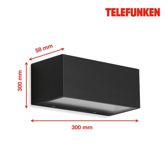 Telefunken LED buiten wandlamp Monaco up/down zwart