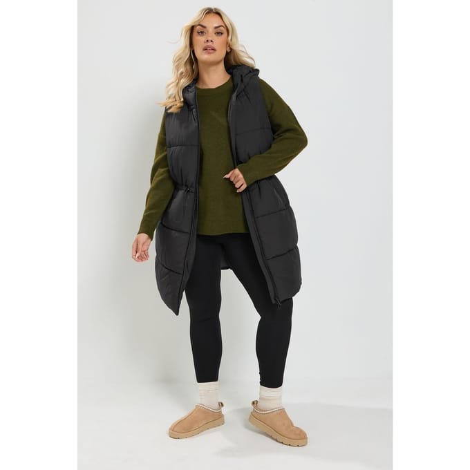 Yours Zwart Gewatteerd Gilet Size 42