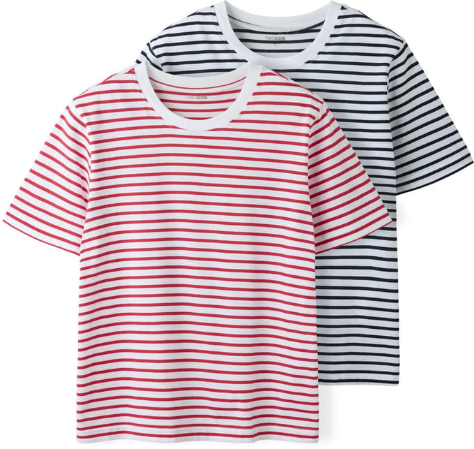 NAME IT - TAFJOX 2P SS REG STRIPED TOP NOOS - Dames - T-shirts