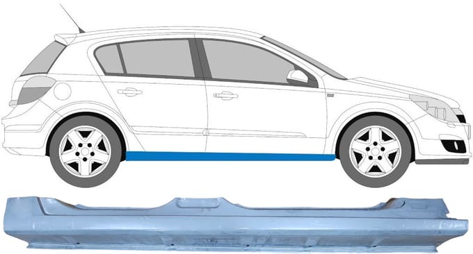 Volledige dorpel voor Opel Astra H 2003-2014 / Rechts