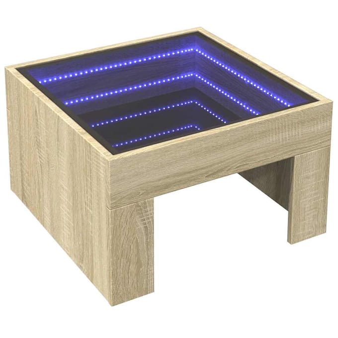 vidaXL - Salontafel - met - Infinity - LED - 50x50x30 - cm - sonoma - eikenkleurig