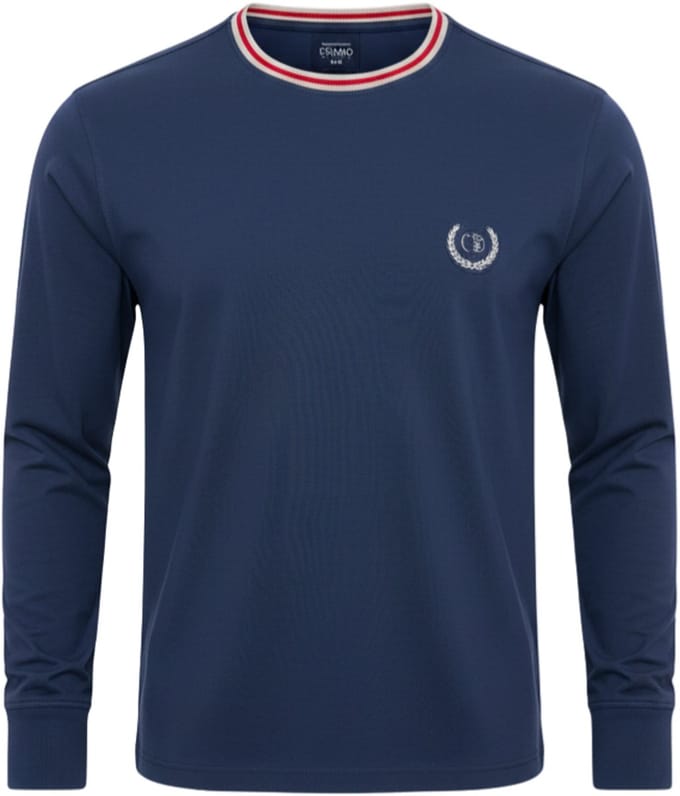 OMBRE Longsleeve - Katoen - Lange Mouw - Gestreept Donkerblauw M