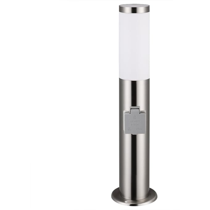 Monzana Buitenlamp – met Stopcontact RVS E27 - IP44 Zilver