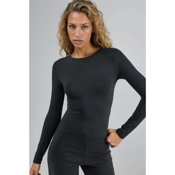 Slim Fit Crew Neck Lange Mouwen Blouse