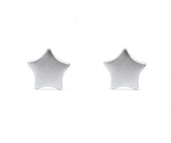 Zilveren oorknopjes ster 9mm