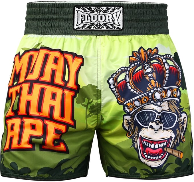Fluory Monkey Muay Thai Kickboks Short Groen - L