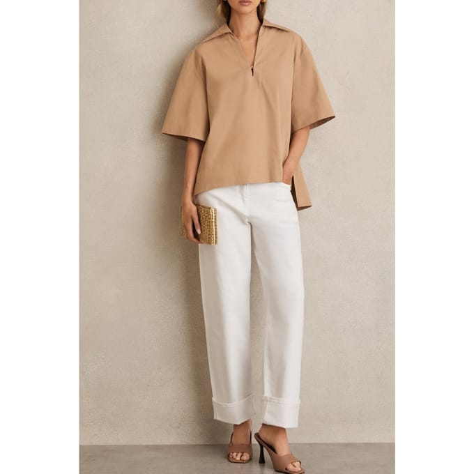 Reiss Overhead Cotton Top Camel Taglia: 18 | Magliette intime Outlet | Donna | Marrone