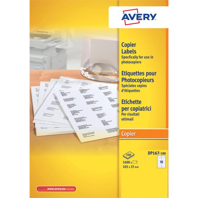 Huismerk Avery DP167-100 Universele Etiket 105x37mm Wit